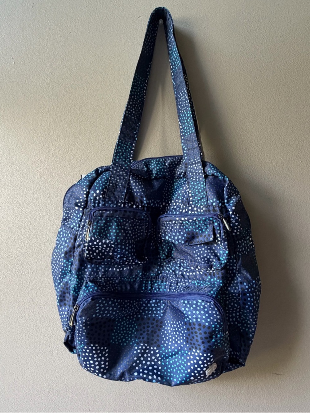 Lug Blue Dot Packable Travel Tote Bag Trolley Sleeve